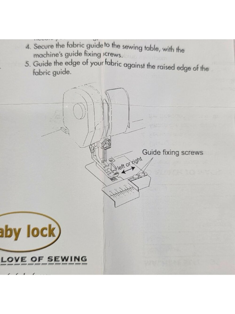 Baby Lock Fabric Guide BLE8-FG Serger Accessory For BLE8W-2 BLE8W BLE8 BLCS-2 BL - Picture 5 of 5